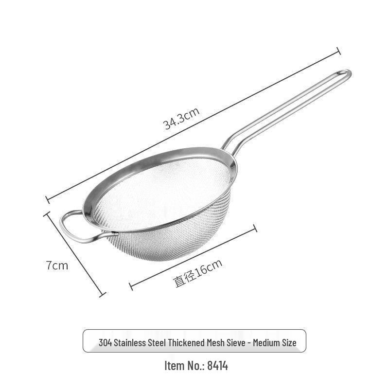 Large Japanese Stainless Steel Mesh Colander Spoon for Noodles, Dumplings, and Hot Pot