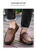 Men's Soft-Soled Leather Slip-On Loafers - Lightweight Casual Design