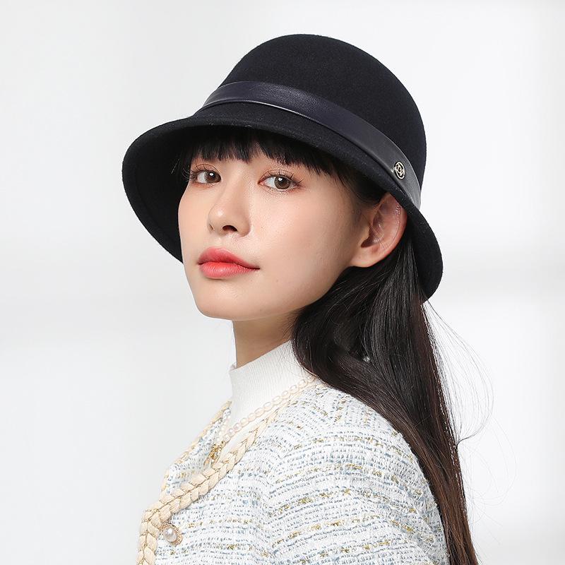 Autumn and Winter New British Celebrity Wool Top Hat Elegant Retro Basin Hat Versatile Fisherman Hat Children Age Reduction