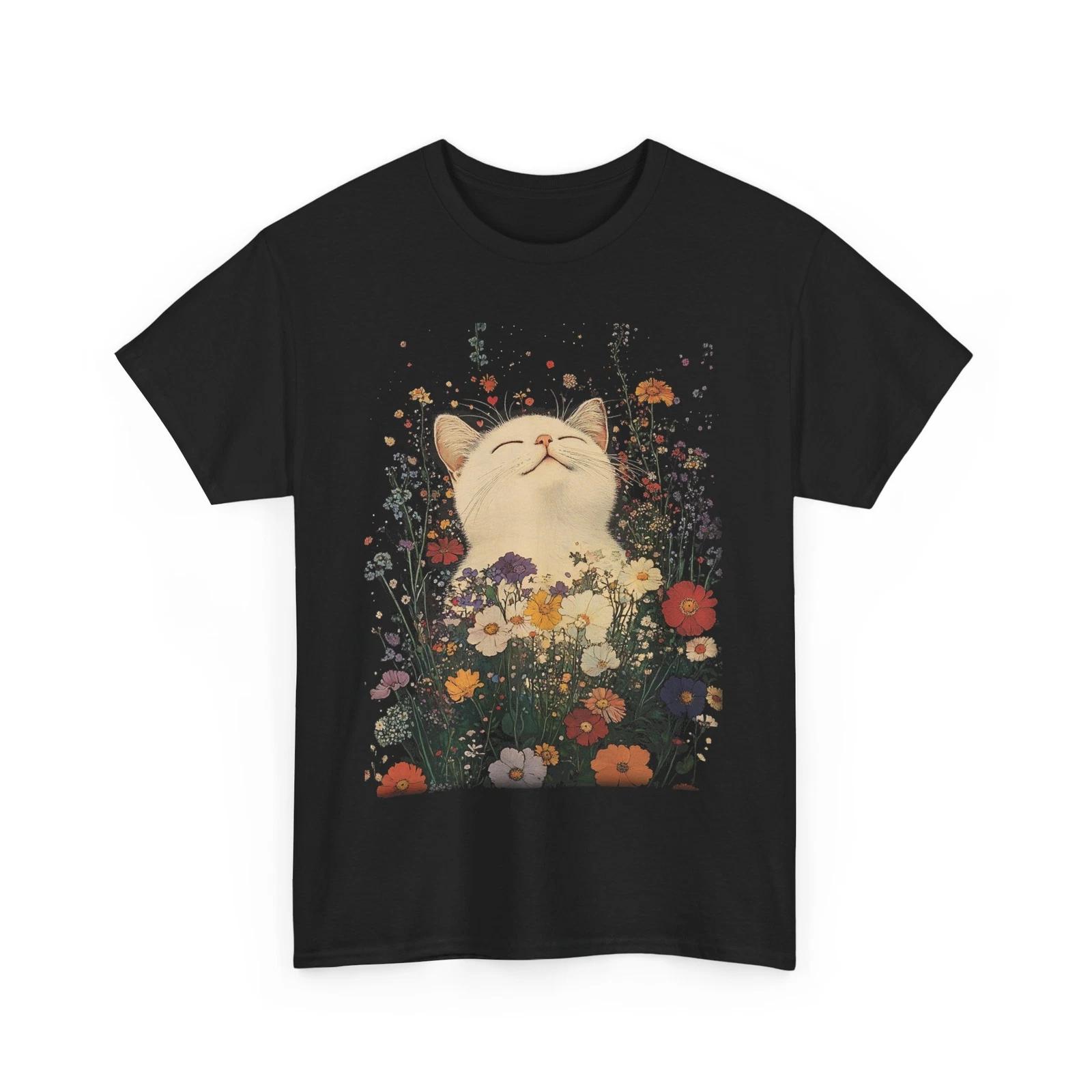 Cat Graphic Tee – Funny Cat Lover T-Shirt for Men & Women Cool Print L
