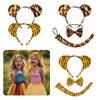 Halloween Tygers Costume for Kids Animal Costumes Tygers Ears Tail Bowtie Gloves Nose Skirt for Halloween Cosplay Party
