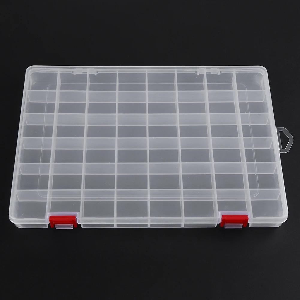 Transparent 48 Grids Plastic Fishing Tackle Box Lures Bait hooks Connector Storage Case Container Organizer Collection Tools