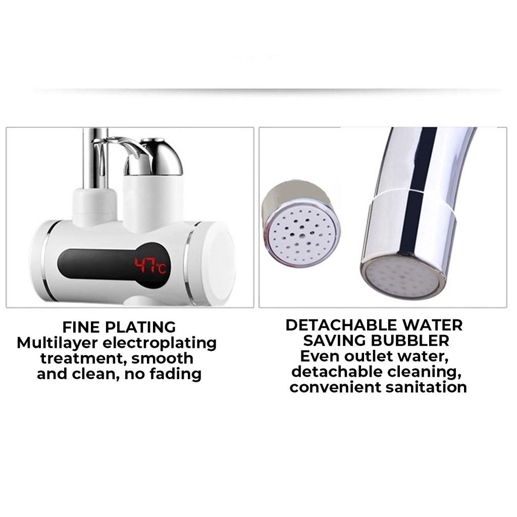 3000W Tankless Instantaneous Water Heater Electric Kitchen Water Heater Tap Instant Hot Water Faucet Heater Cold Heating Faucet