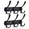 Wall-mounted Coat Rack 9 Hooks Matte Black Stainless Steel – Pack of 2, Rustproof, Industrial Style