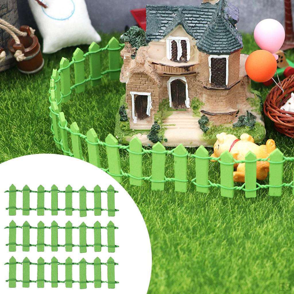 Garden Fence Decoration Crafts Miniature Dollhouse Decor Accessories Micro Scene Model Picket