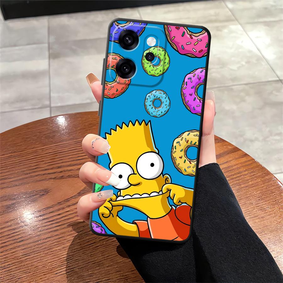 Phone Cover Case for Oppo A76 F9 F11 F29 A93 A98 A96 A74 A84 A78 Reno 4F 5 6 7 8 10 11 14 A83 S-simpsons Donut