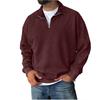 Men's Pullover Mock Neck Cotton Sweatshirt  Solid Long Sleeve Top For Fall Winter