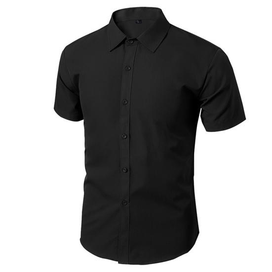 Skjorte for menn Ren turn-down krage Formell Slim Fit Summer Top for Work