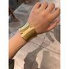Fashion Retro Exaggerated Metal Wide Brushed Bracelet Women's Niche Temperament Bracelet 2025 Fall and Winter Sweater Accessories
