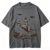 2026 Hot Sale Cartoon Dinosaur Print Fashion Tshirt Unisexs Unisex Distressed Vintage Tee Student Fashion Design Vacation Top