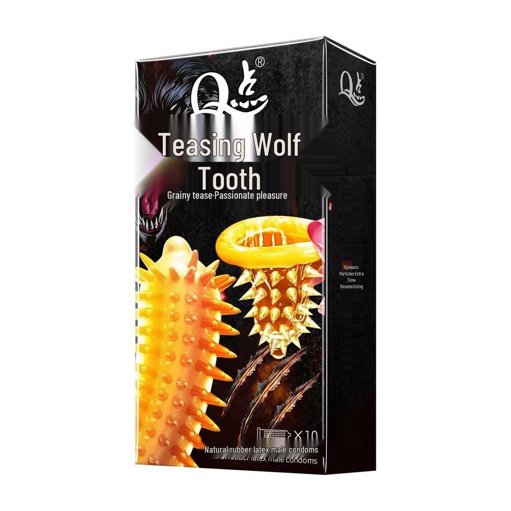 Q Point Thorn Set: Erotic Couples' Condoms with Large Particles, 2pcs/pack
