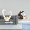 Minimalist Heart Sculpture And Ceramic Statue Set Modern Decorative Figurine for Living Room Shelf