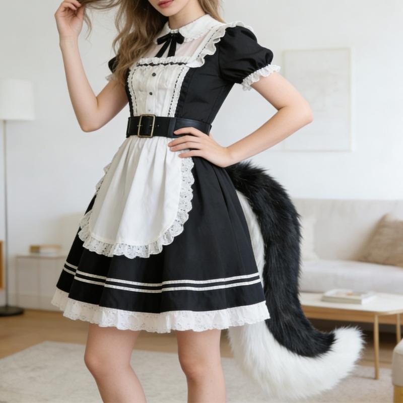 Fuchsschwanz, Kunstpelz Wolf Füchse Katzen Schwanz Kostüm Halloween Cosplay Kostüm Verstellbar Pelzig Fuchsschwanz Erwachsene Kinder