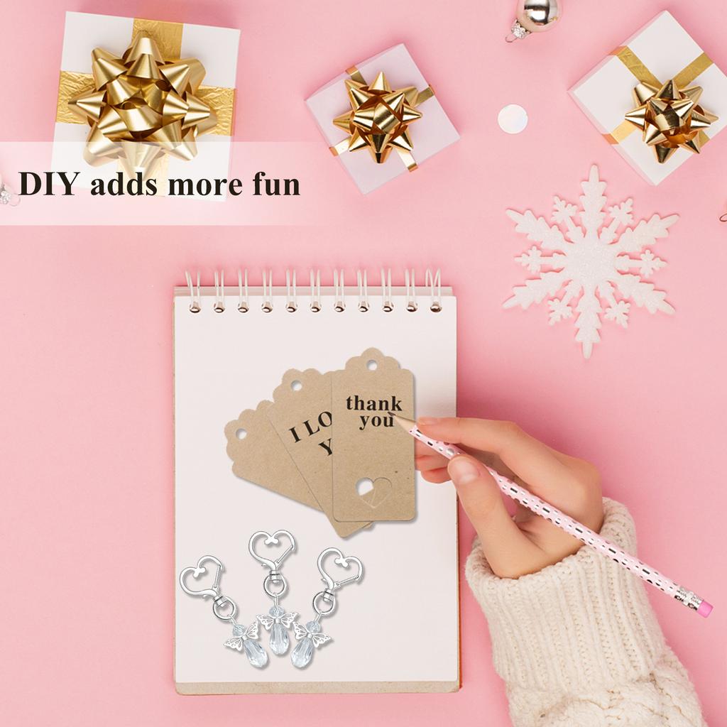 30 Set Guardian Angel Pendant With Angel Keychains Organza Bags Kraft Paper Labels For Shower Party
