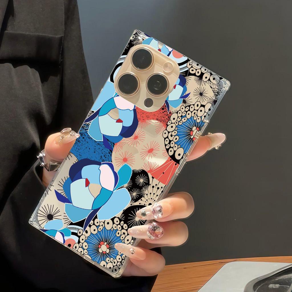Clear Square Back Tube Case Protection For iPhone 12 15 Plus 13 16 ProMax 14 Pro Max 11 Anti-Oxygen,Hip Brand Pattern Pattern Casing