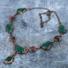Fancy Green Tourmaline Gemstone Copper Electroformed Chain Handcrafted Necklace VP-109