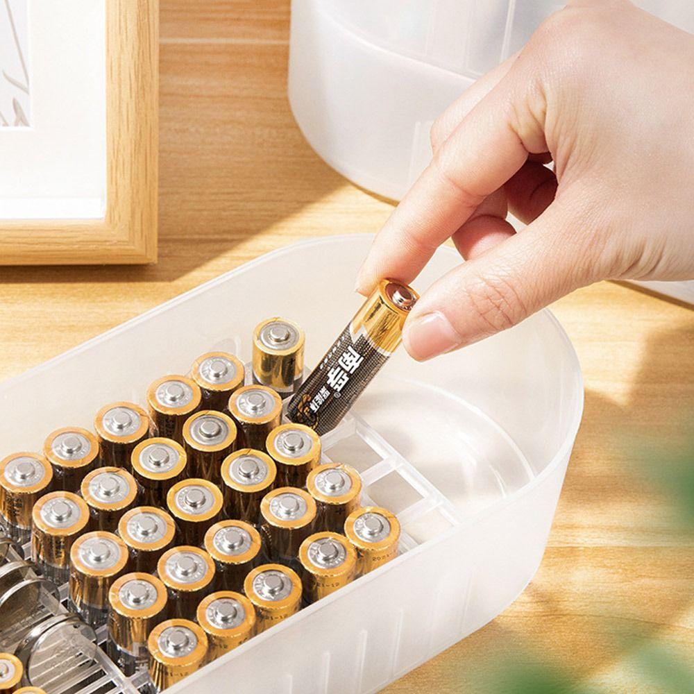 Semi-translucent Hard Battery Organizer Plastic Battery Button Cell Holder Lithium Battery