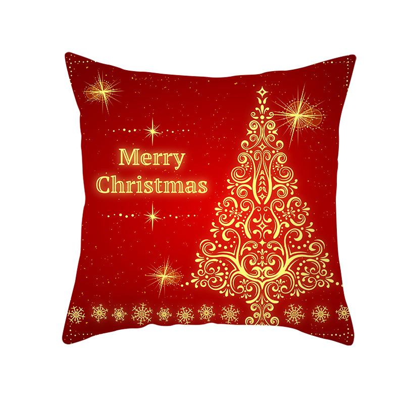 Red Series Christmas Peach Velvet Cushion Cover New Sofa Cushion Cover Square Cushion Cover