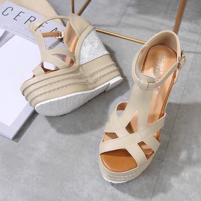 Fashion Sexy Ultra-High Wedge Bohemian Sandals - Peep Toe Platform Waterproof Small Sizes for Nightclub Luxury Sandals Women Designers
