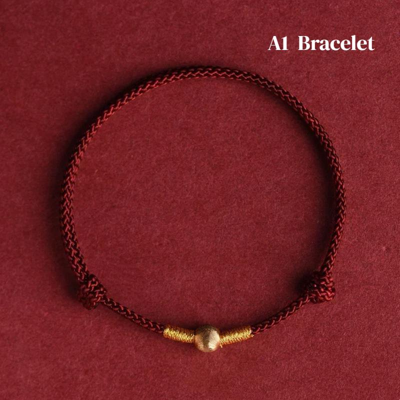 Hand Braided Red Rope Bracelet with Lucky Bead Adjustable Couple Anklet for Valentine Gift Wrist Wear