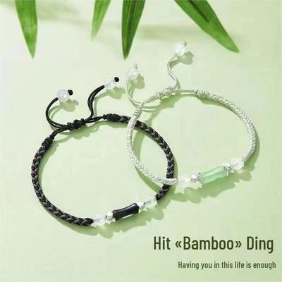 Bamboo Joint Couple Hand Rope - Handmade Woven Bracelet, Perfect Birthday or Valentine's Gift for Boyfriend/Girlfriend.