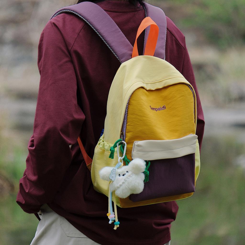 Schoolbag1011 new contrasting color splicing backpack, male and female students small schoolbag, outdoor travel high value leisure backpack