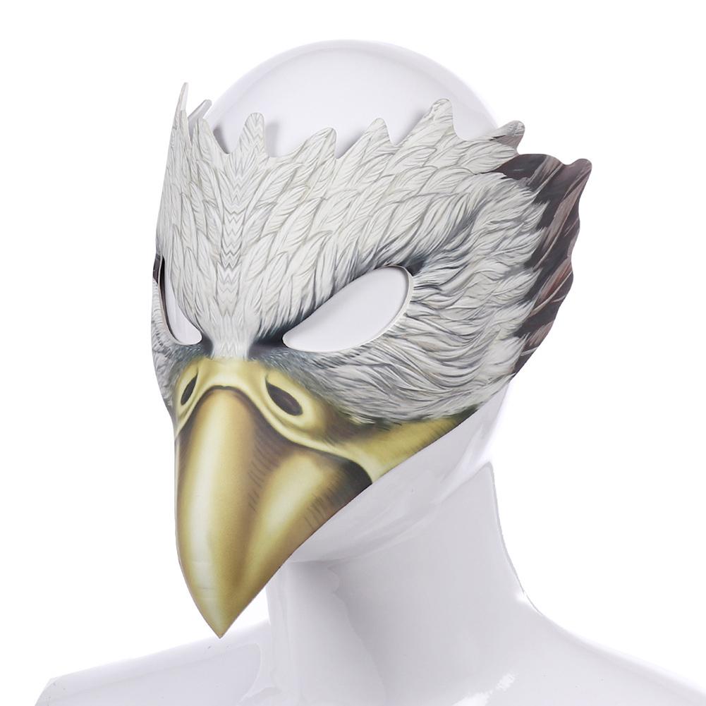 Cosplay Eagle Face Cover PU EVA White Costume Eagle Face Cover Lightweight for Holiday Theme Party