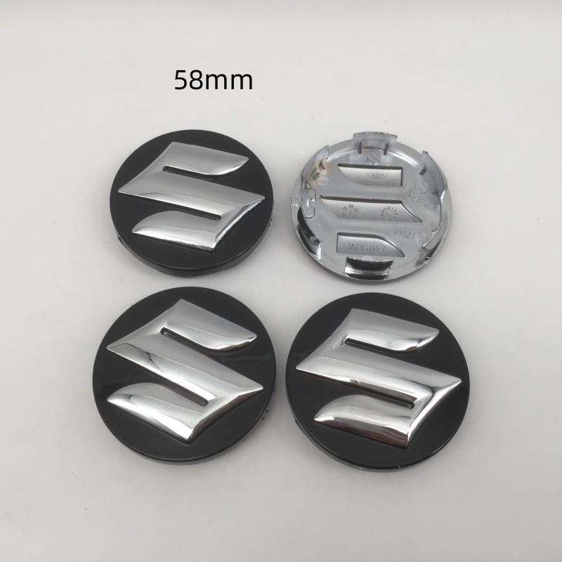 4pcs 3D For Suzuki 54mm 58mm Car Wheel Hub Center Cap Emblem Badge Covers Sticker Decals Styling Accessories