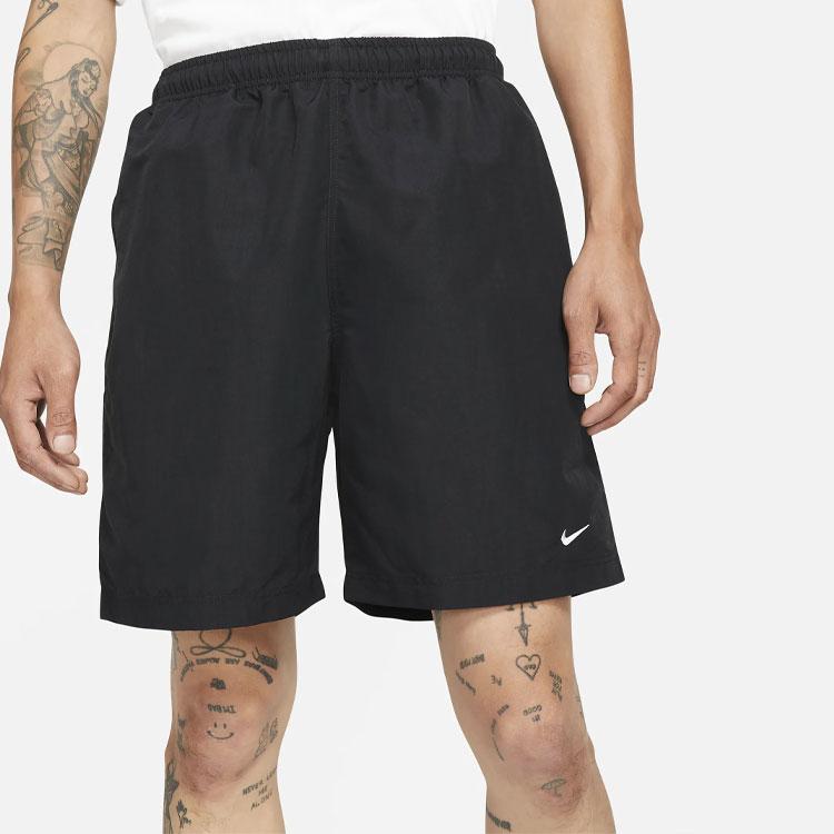 Nike Sportswear Logo Micro Mark Breathable Solid Color Casual Sports Shorts Men Black DM4402-010