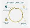 Heart Charm Anklet Silver Color Snake Chain Adjustable Gold Plated