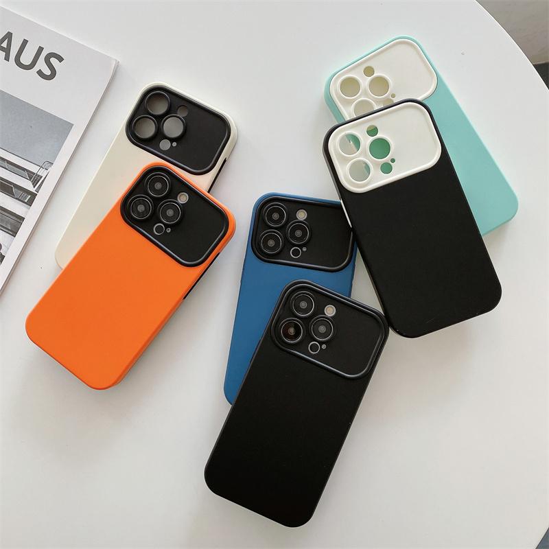 Luxury Fashion Large Window Skin Feeling Silicone 2-in-1 Phone Case For iPhone 14 13 12 11 Pro Max X XS XR XS Max Shockproof Cover