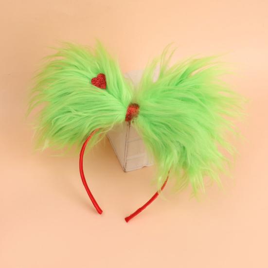 Christmas Hair Hoop Green Fluff Design Lightweight Festive Headband Versatile Cosplay Hair