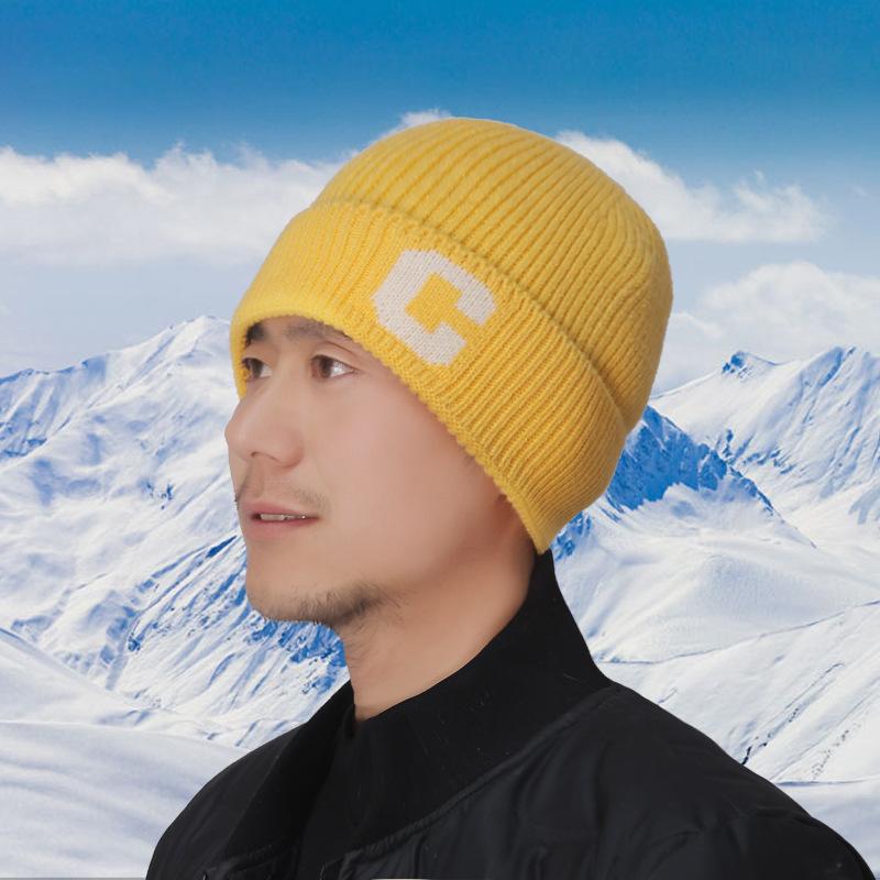 Hat Men's Ear Protector Hat Autumn and Winter Knitted Hat Cashmere Warm Elderly Hat Thickened Wool Hat Light Luxury