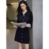 ELLE Elegant Color Block Shirt Dress