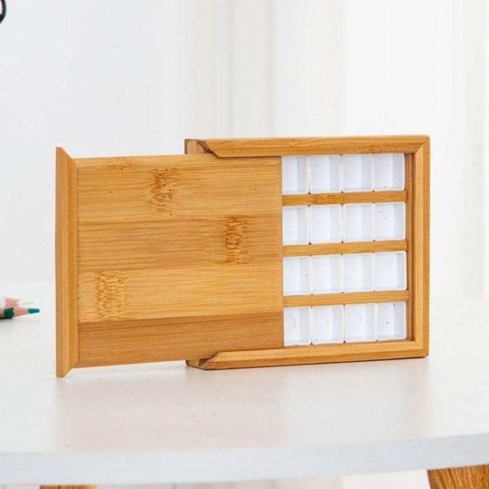 

Bamboo Pigment Subpackage Box 2ml Solid Paint Box Fashion Palette Go Out To Sketch Pull-out 24 Grids