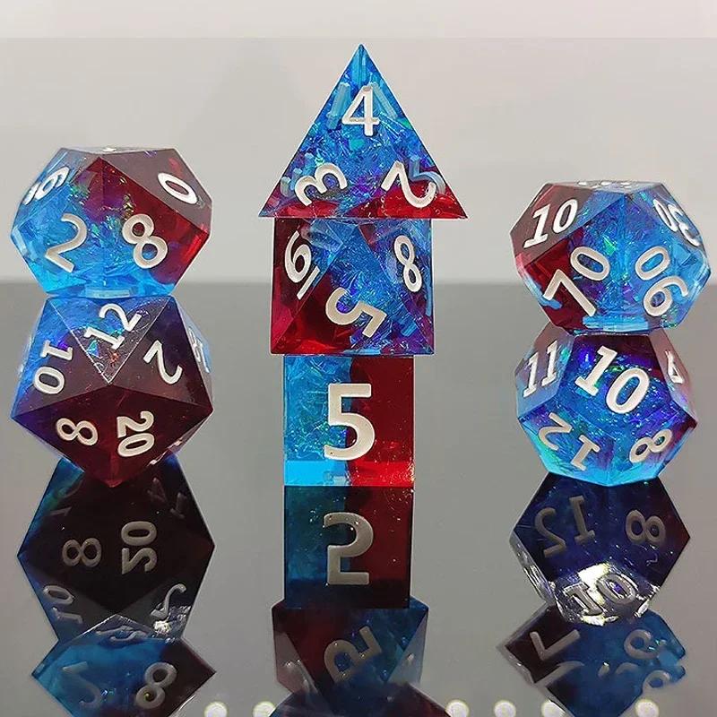 

Sharp Edge DND Dice Set Handmade 7 Accessories Dice for Dungeons and Dragons TTRPG Games, Multi-Sided RPG Polyhedral Resin Dice