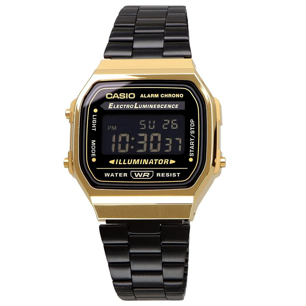 Casio Digital Watch Vintage Series Kids Black X Gold Inverted LCD Overseas Model [Casio] A168WEGB-1B Men's Women's [Item]