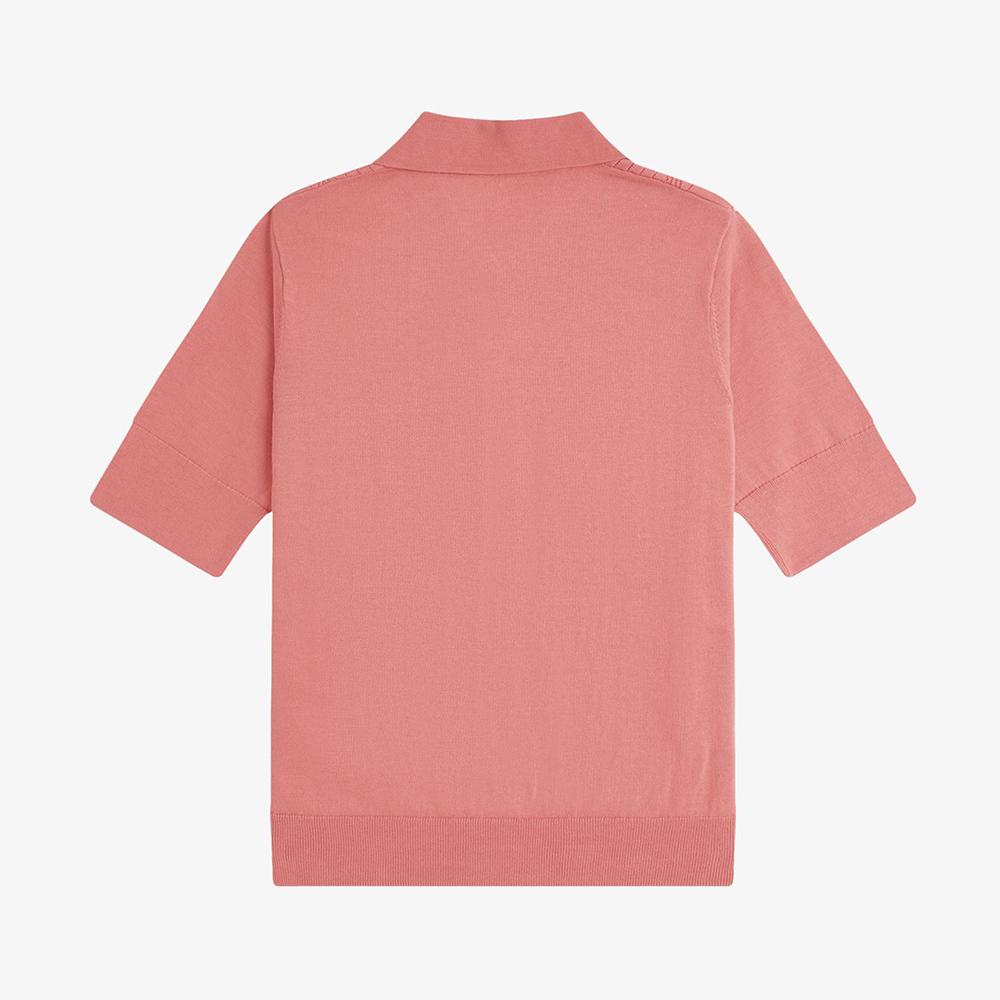 FRED PERRY [Womens] Pointel Detail Knit Shirt - Putty Pink (X90) Afpf2519133-X90