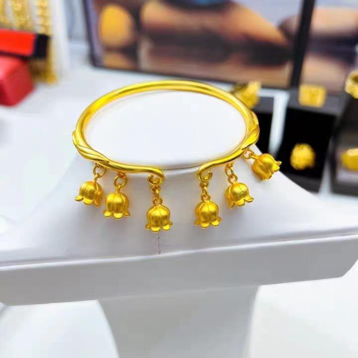 Живой Открытый Браслет: Вьетнамский Песочно-Золотой Ландыш Браслет в стиле Мори