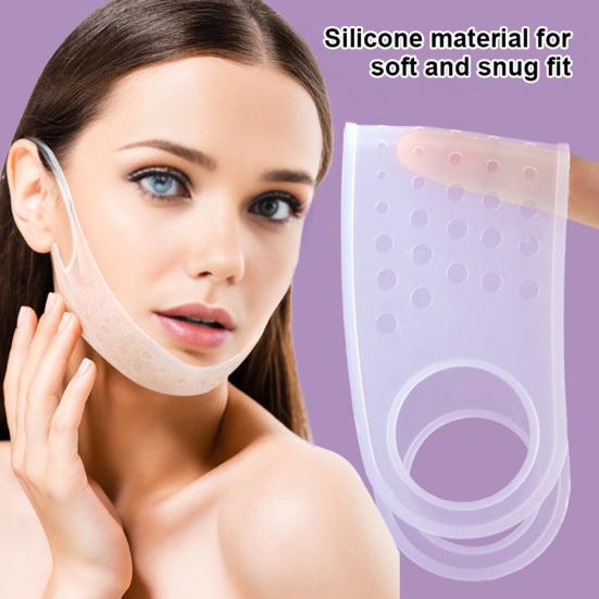 Faixa Lifting V Line Reutilizável Redutor de Queixo Duplo Emagrecimento das Bochechas Dormir Modelador Facial de Silicone Macio Faixa Elástica para Firmeza da Pele do Rosto