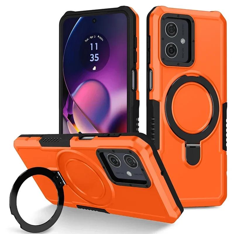 

Rugger Armor Shockproof Case for Motorola Moto G86 G56 G84 G54 G34 G24 G14 G04 E32 E14 E13 with Rotated Ring Stand Protect Cover Motorola Moto G24