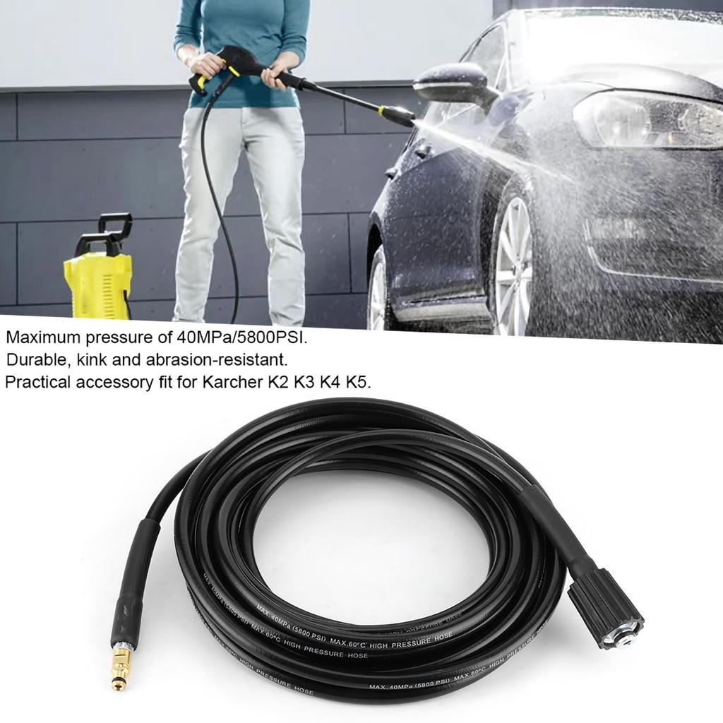 40MPa/5800PSI Auto Washer Hose High Pressure Water Cleaning Rubber Pipe Fit for Karcher K2 K3 K4 K5