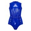 Mens Waterproof Bodysuit Sleeveless Openable Crotch Buttons Back Zipper Elastic Waistband Romper