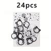 24Pcs Cat Ear Stitch Markers Set for Knitting Crochet Multiple Color Metal Locking Rings Craft Marker Tools DIY Sewing Projects