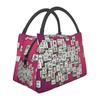 Mahjong Tile Pattern Insulated Lunch Bag for School Bento Storage Food Boxes Portable Container Cooler Thermal Lunch Box Tote