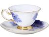 Okura Art Pottery, The Okura Okazome Botan (Oka-dyed Peony) Cup & Saucer, Coffee/Tea, Approx. 200cc, Made In Japan, 70C/8351