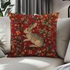 Vintage Rabbit Morris Style Throw Pillow Cover Zipper Closure Polyester, Decorative Cushion Case Room Pillowcase With Zipper