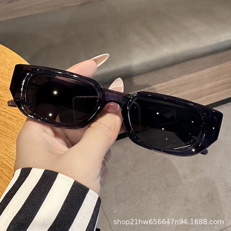 Trendy Irregular Small Frame Sunglasses - Slimming Wide-Leg Design for Men and Women