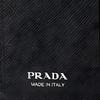 Prada Saffiano Enamel Metal Triangle Logo Snap Closure Natural Leather Wallet Women's Black