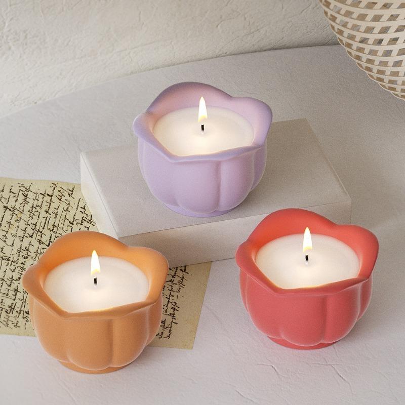 Rose Candle Cup Mirror Silicone Mold DIY Aromatherapy Gypsum Candlestick Flower Pot Ornament Storage Can Home Crafts Decoration